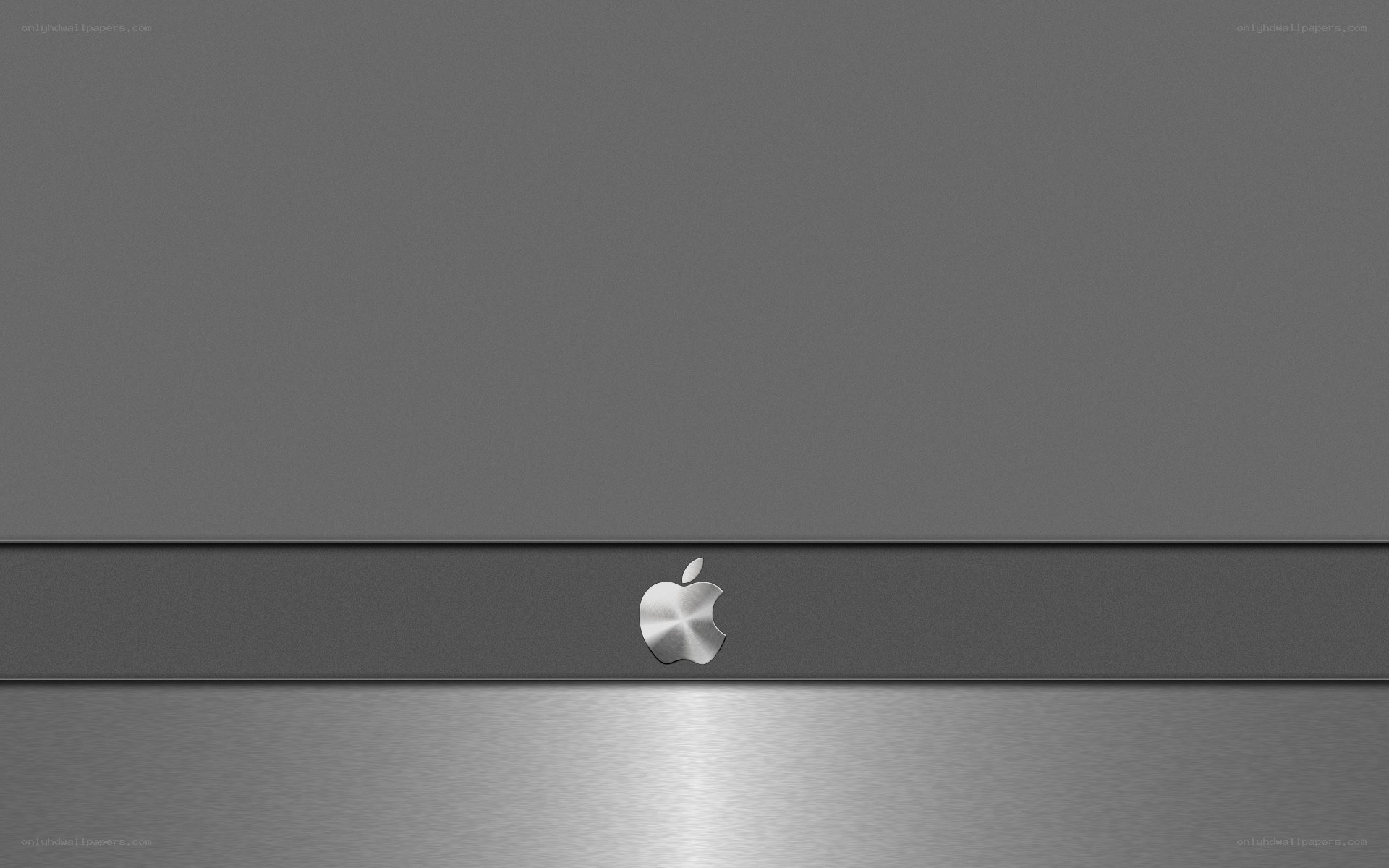 Apple logo on gray metal