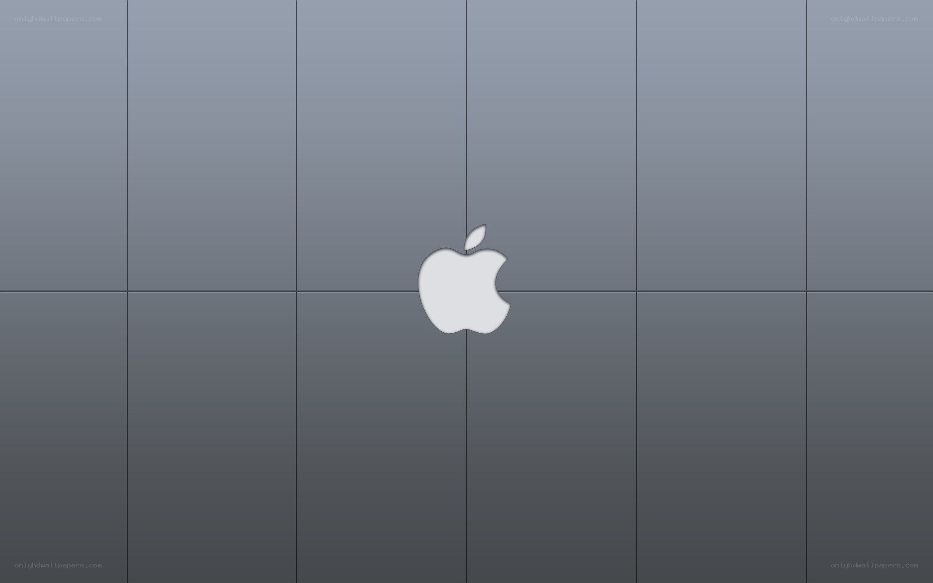 Apple logo on gray tiles