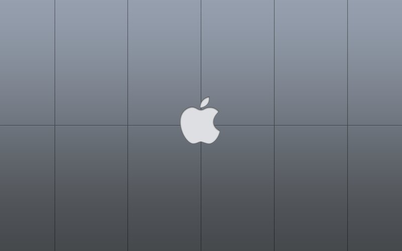 Apple Logo on Gray Tiles — Neutral