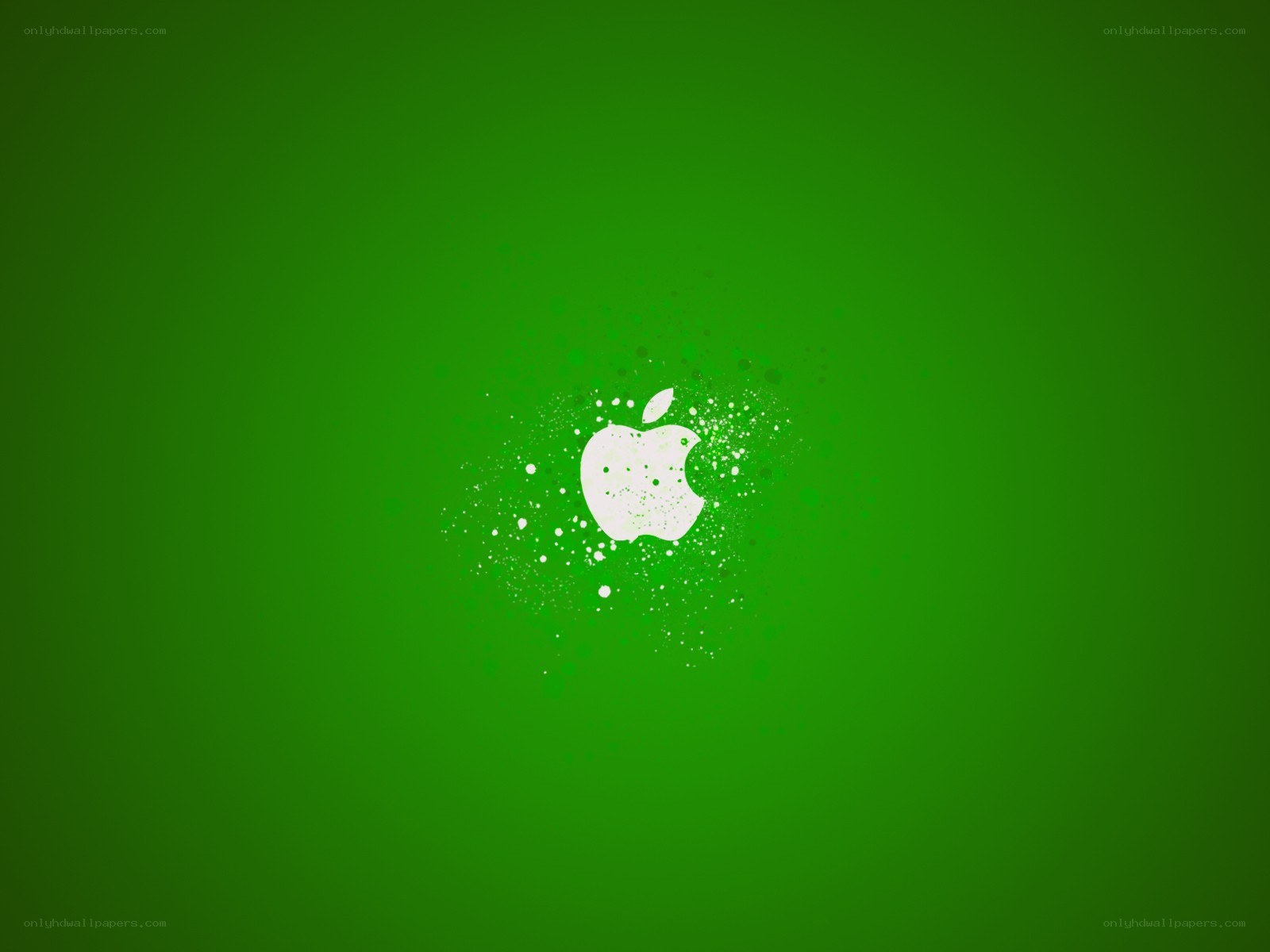 Apple logo on green background