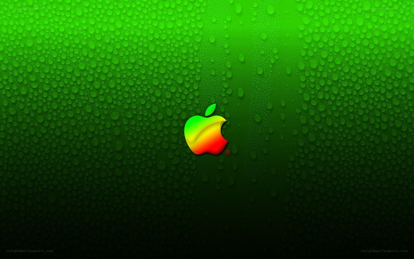 Apple logo on green background