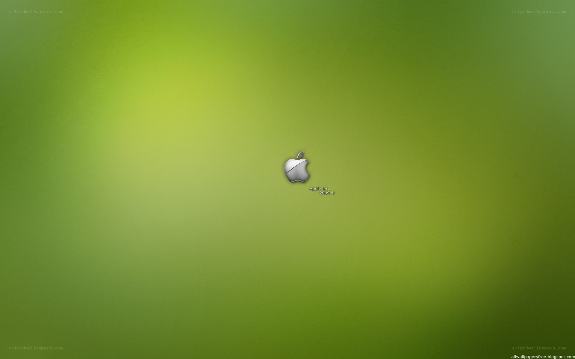 Apple logo on green background