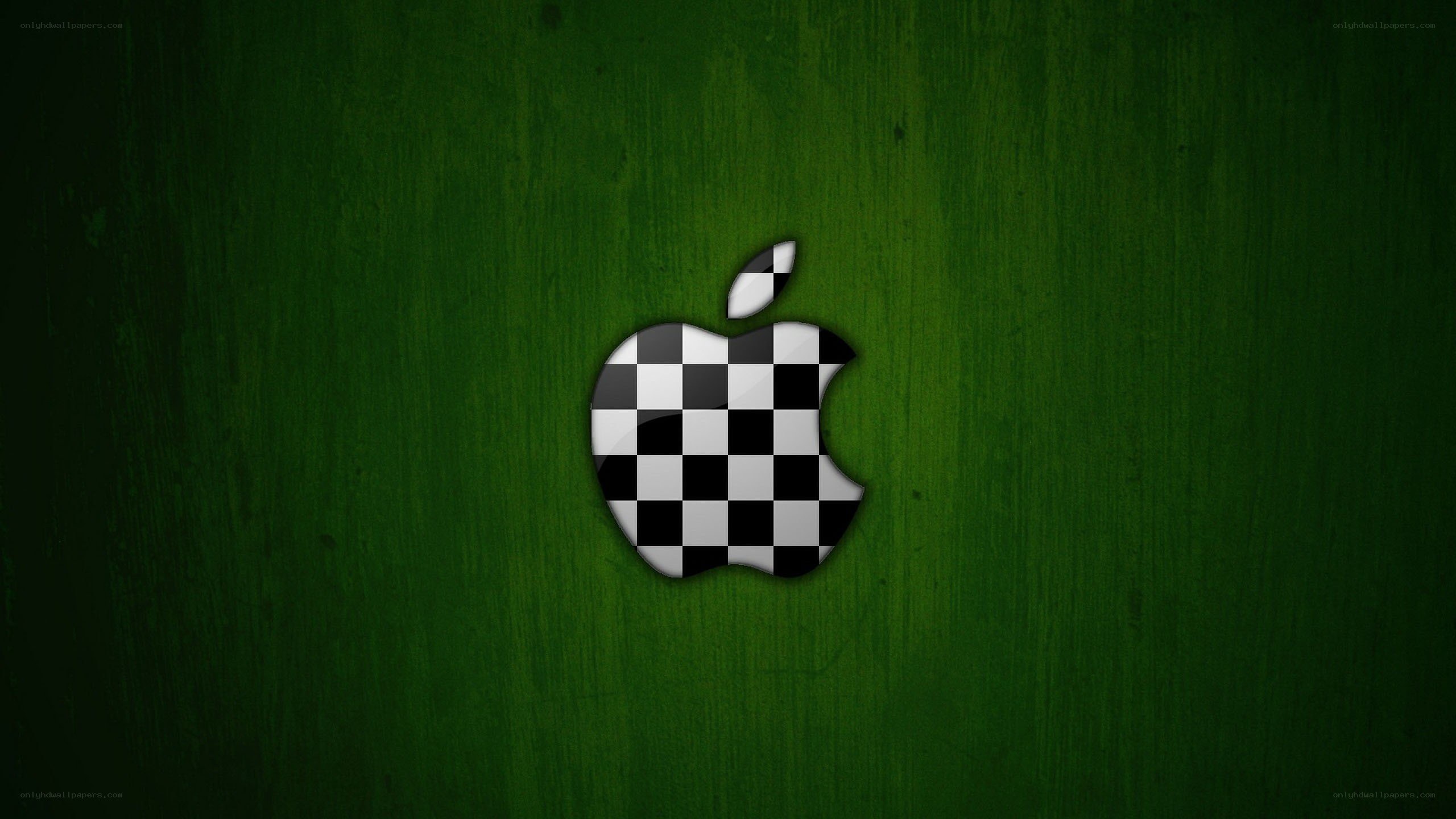 Apple logo on green background