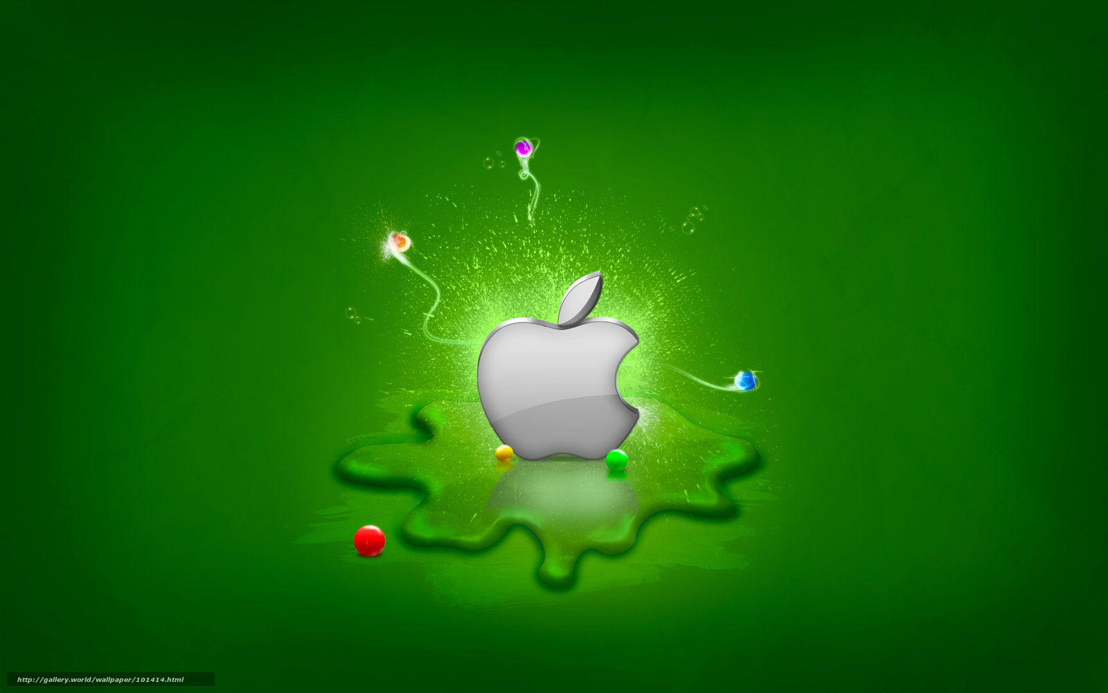 Apple logo on green background