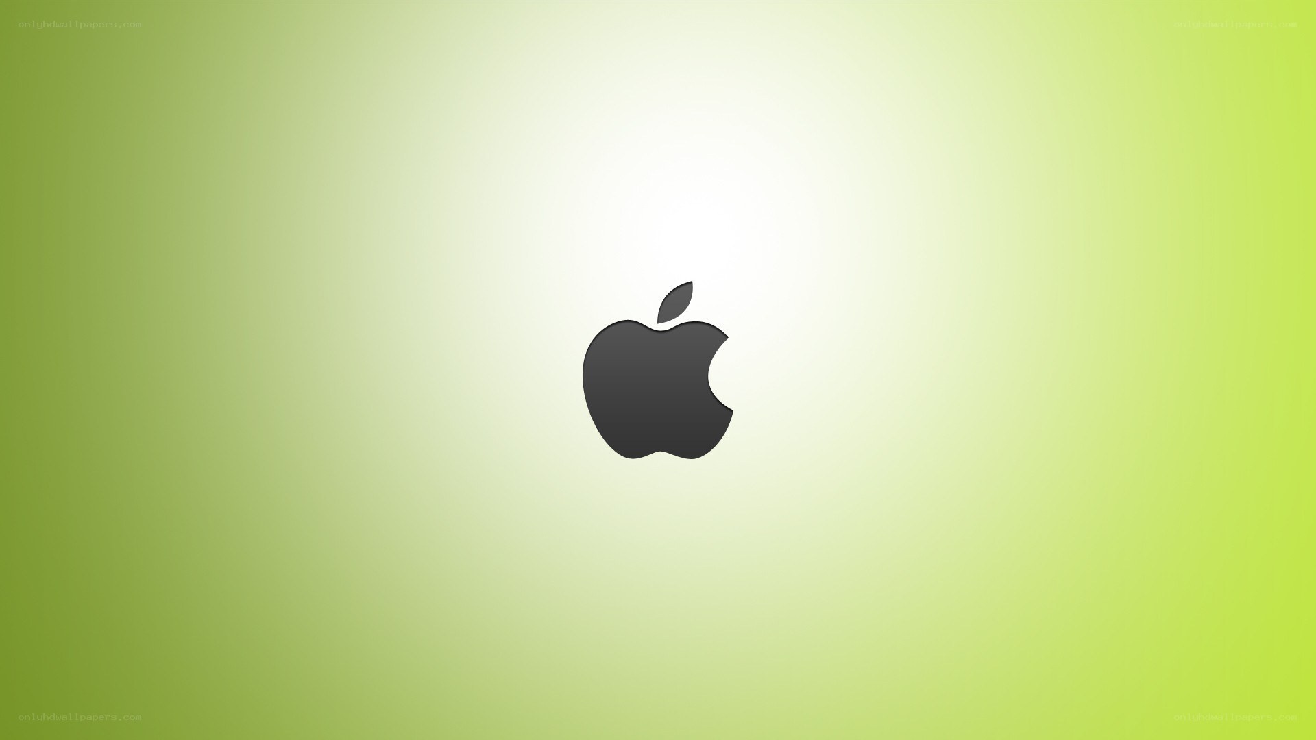 Apple logo on green gradient