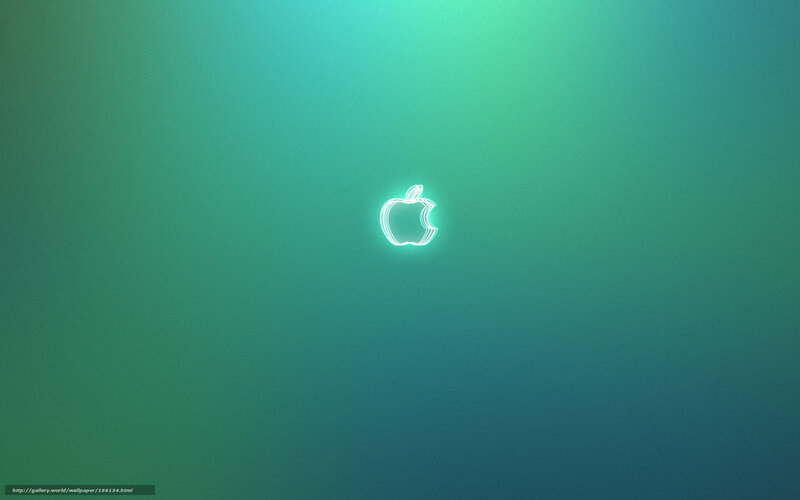 Apple logo on green gradient