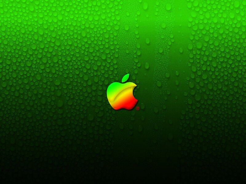 Apple Logo on Green Surface