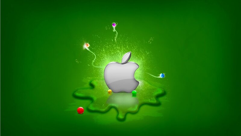 Apple Logo on Green