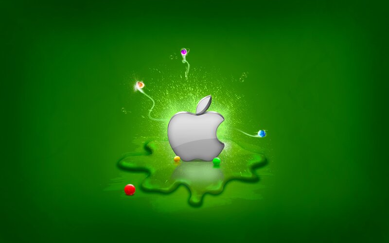 Apple Logo on Green — Vibrant