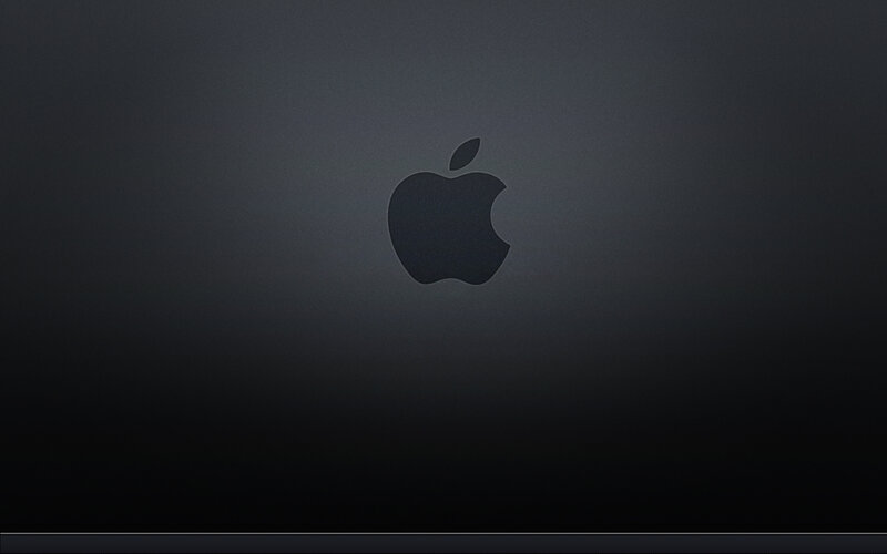 Apple Logo on Laptop — Black