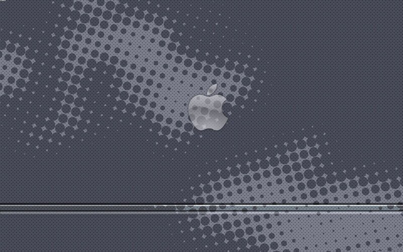 Apple Logo on Laptop — Gray, Minimalist