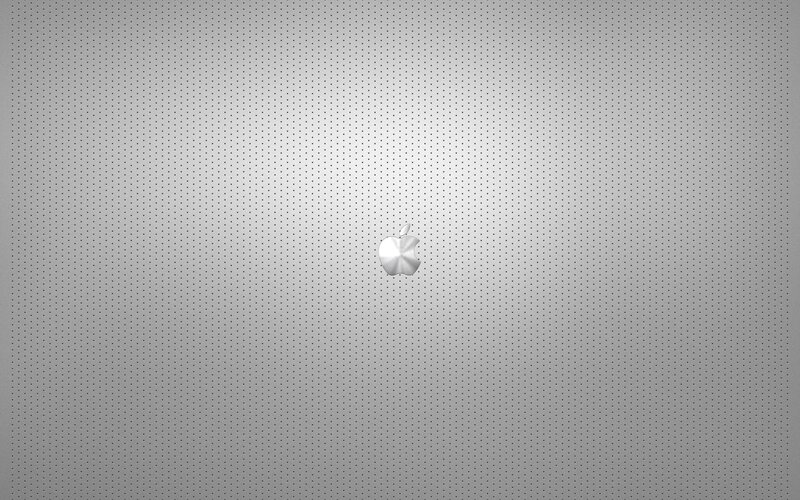 Apple Logo on Laptop — Gray, White