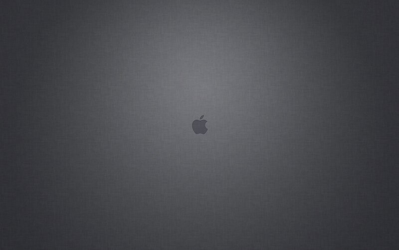 Apple Logo on Laptop — Minimalist, Black