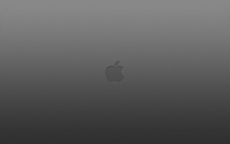 Apple Logo on Laptop — Neutral, Black