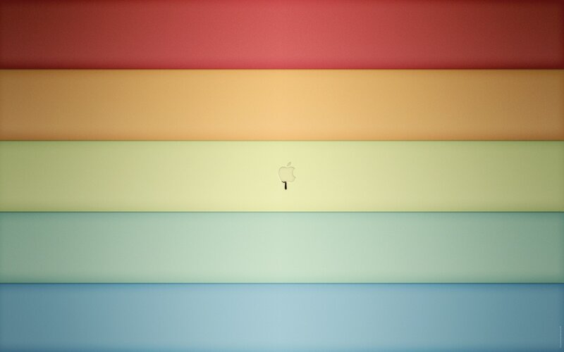 Apple Logo on Laptop — Red