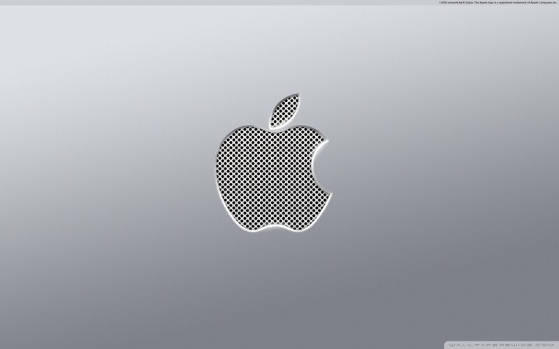 Apple logo on laptop