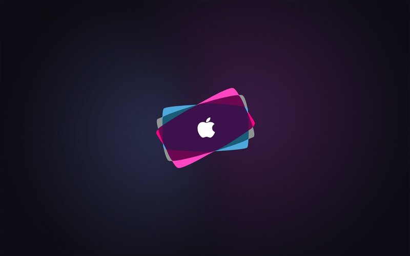 Apple Logo on Layered Shapes