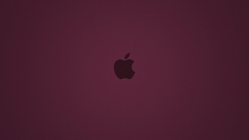 Apple logo on maroon background