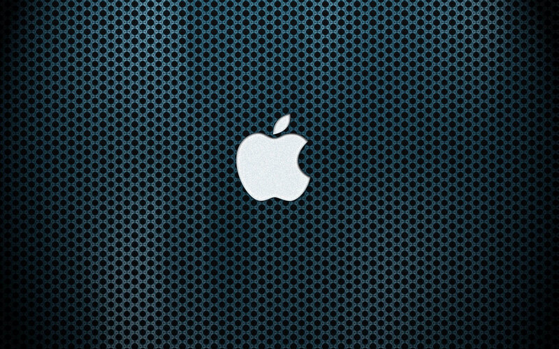 Apple logo on mesh background