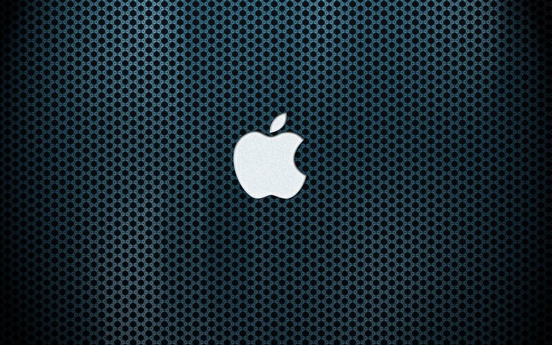 Apple logo on mesh background
