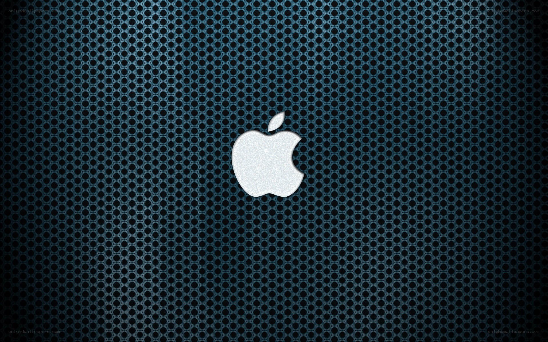 Apple logo on mesh background