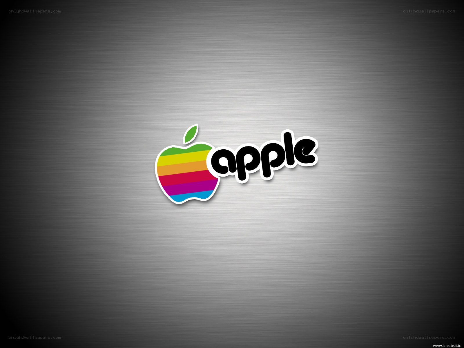 Apple logo on metal background
