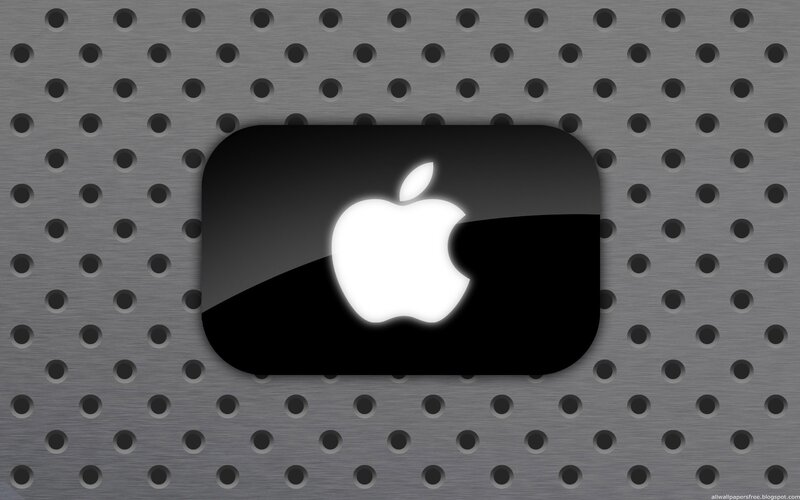 Apple logo on metal background