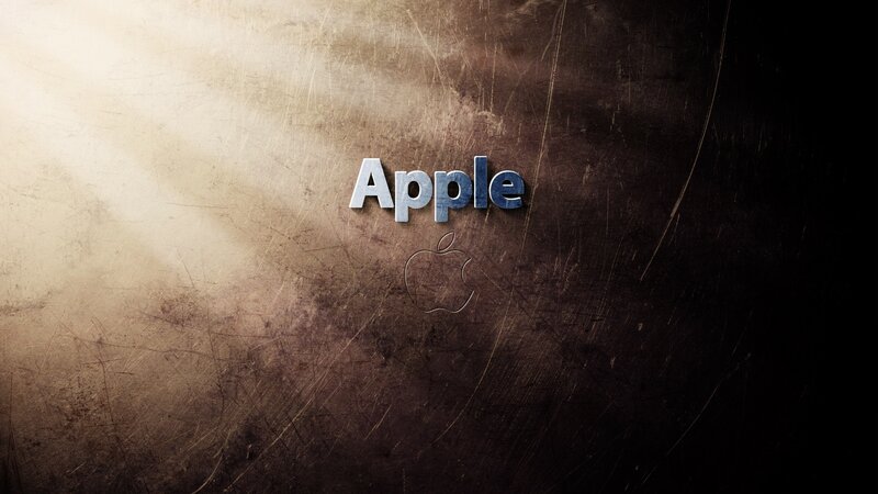 Apple logo on metal background