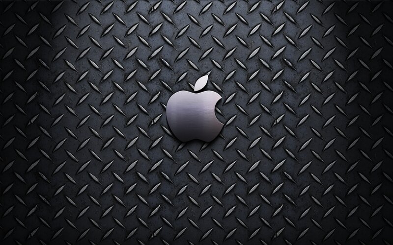 Apple Logo on Metal — Black, Dark