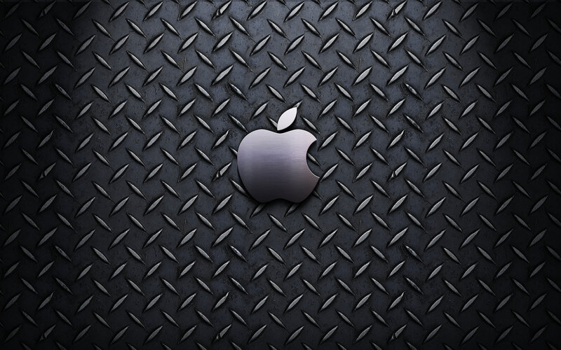 Apple Logo on Metal — Black, Industrial