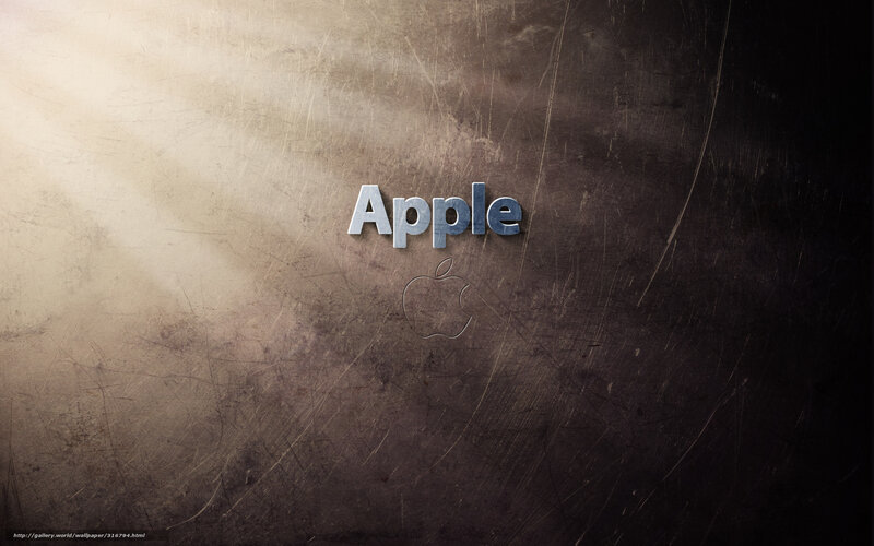 Apple Logo on Metal — Gray, Dramatic, Digital Art