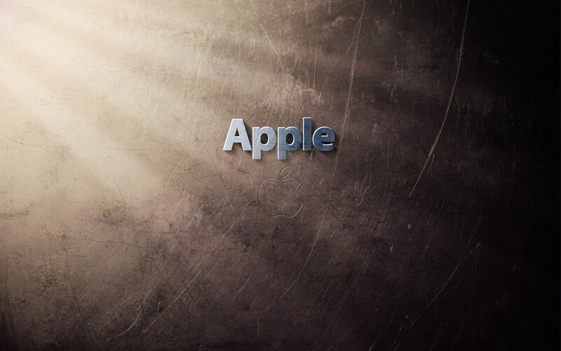 Apple Logo on Metal — Gray, Dramatic