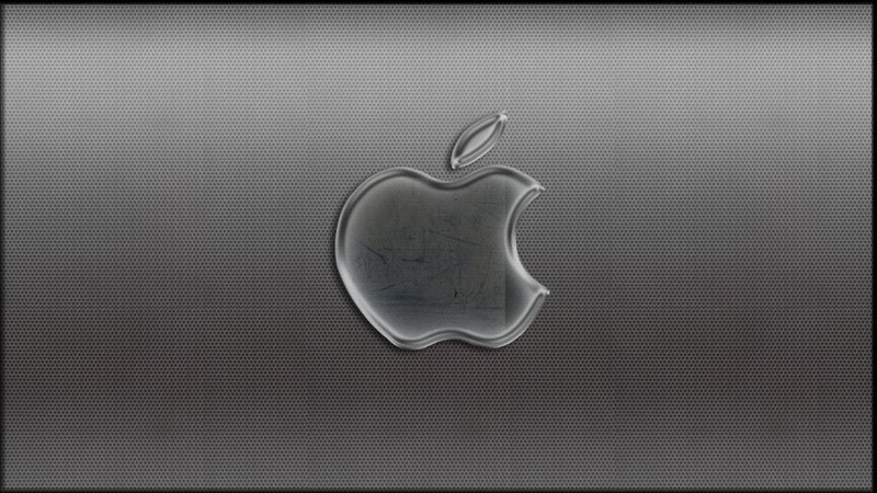 Apple Logo on Metal — Gray, Minimalist, 3d Render