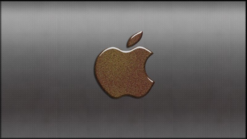 Apple Logo on Metal — Gray, Minimalist