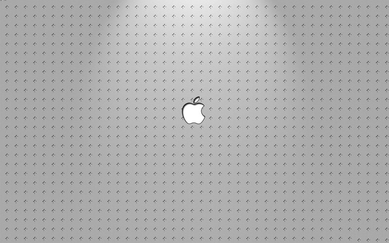 Apple Logo on Metal Surface — Gray