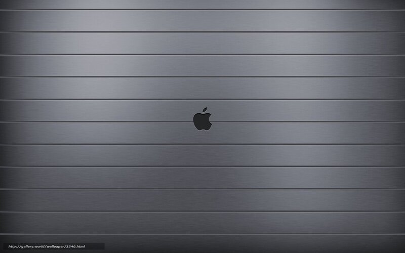 Apple logo on metal surface