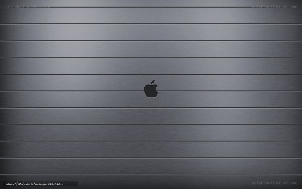 Apple logo on metal surface