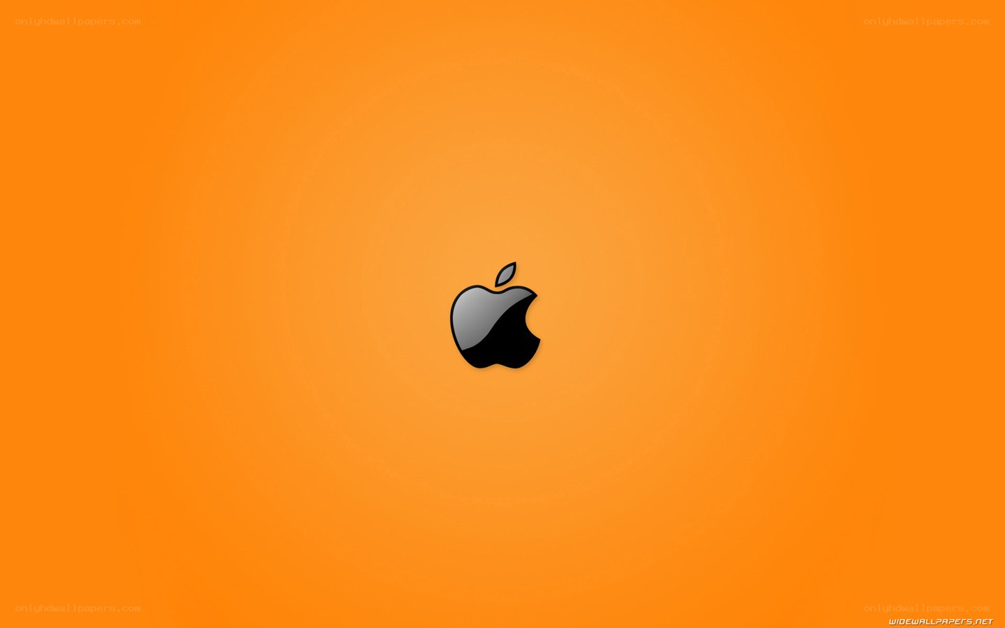 Apple logo on orange background