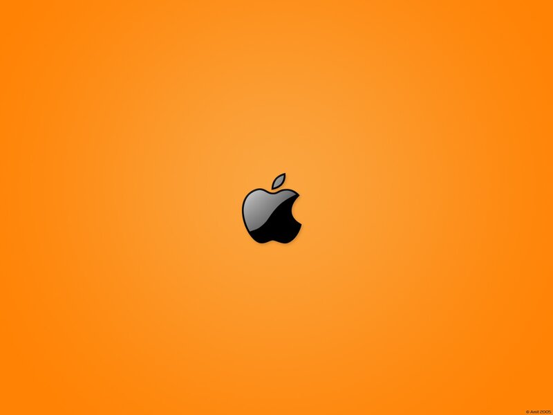 Apple Logo on Orange — Calm