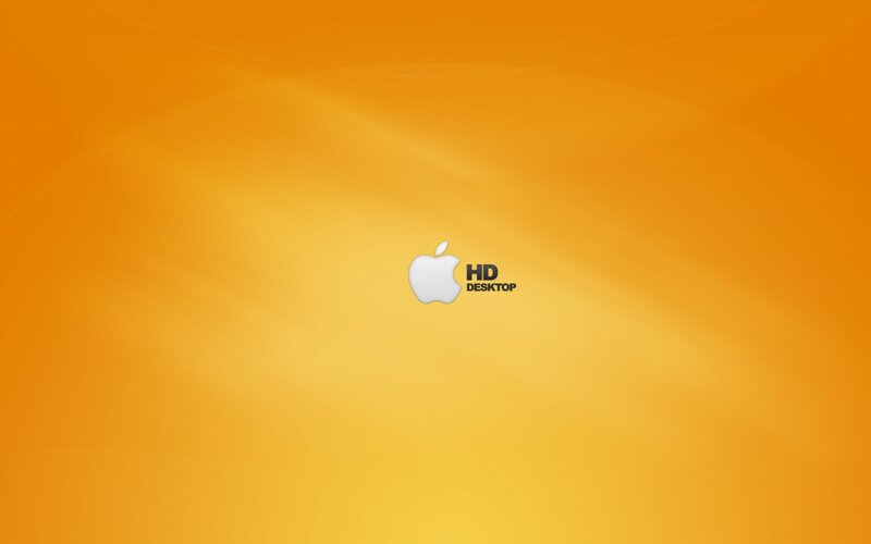Apple Logo on Orange — Minimalist