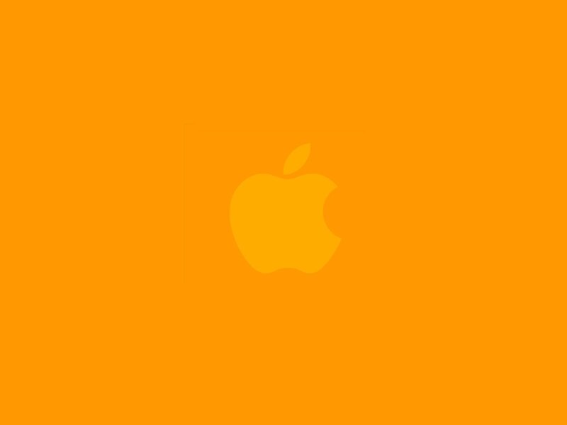 Apple Logo on Orange