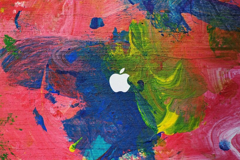 Apple Logo on Painted Surface