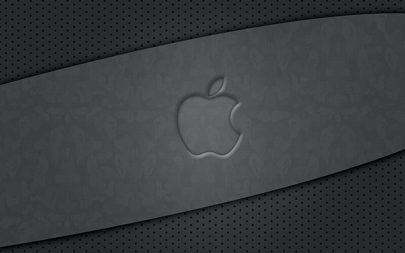 Apple Logo on Panel — Black