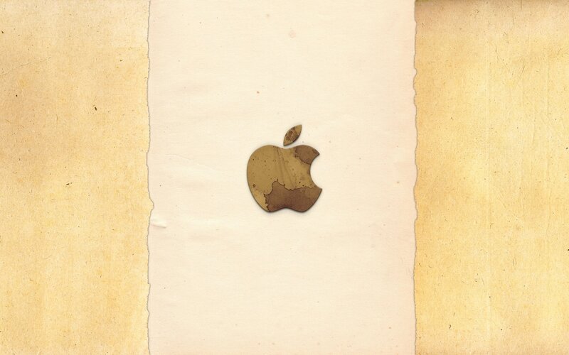 Apple Logo on Paper — Brown
