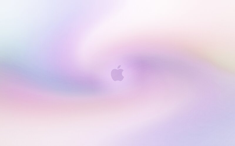 Apple logo on pastel background
