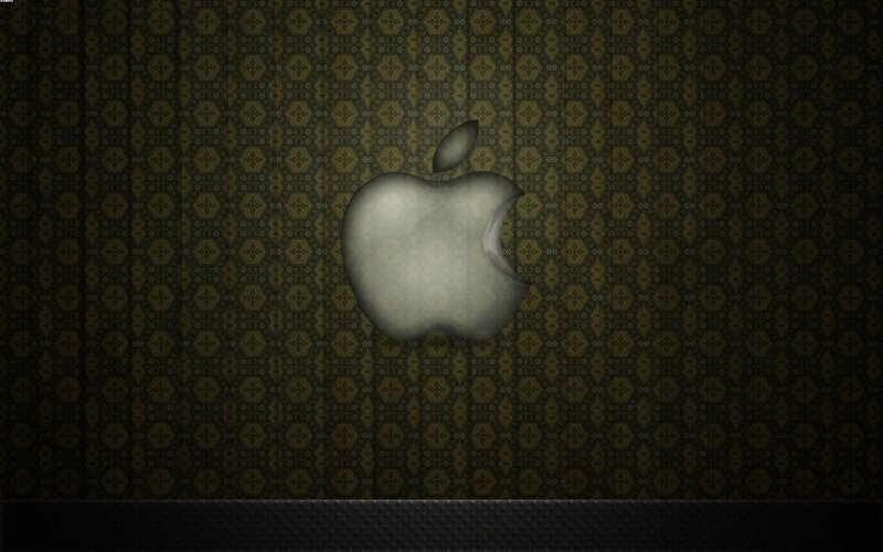 Apple logo on patterned background