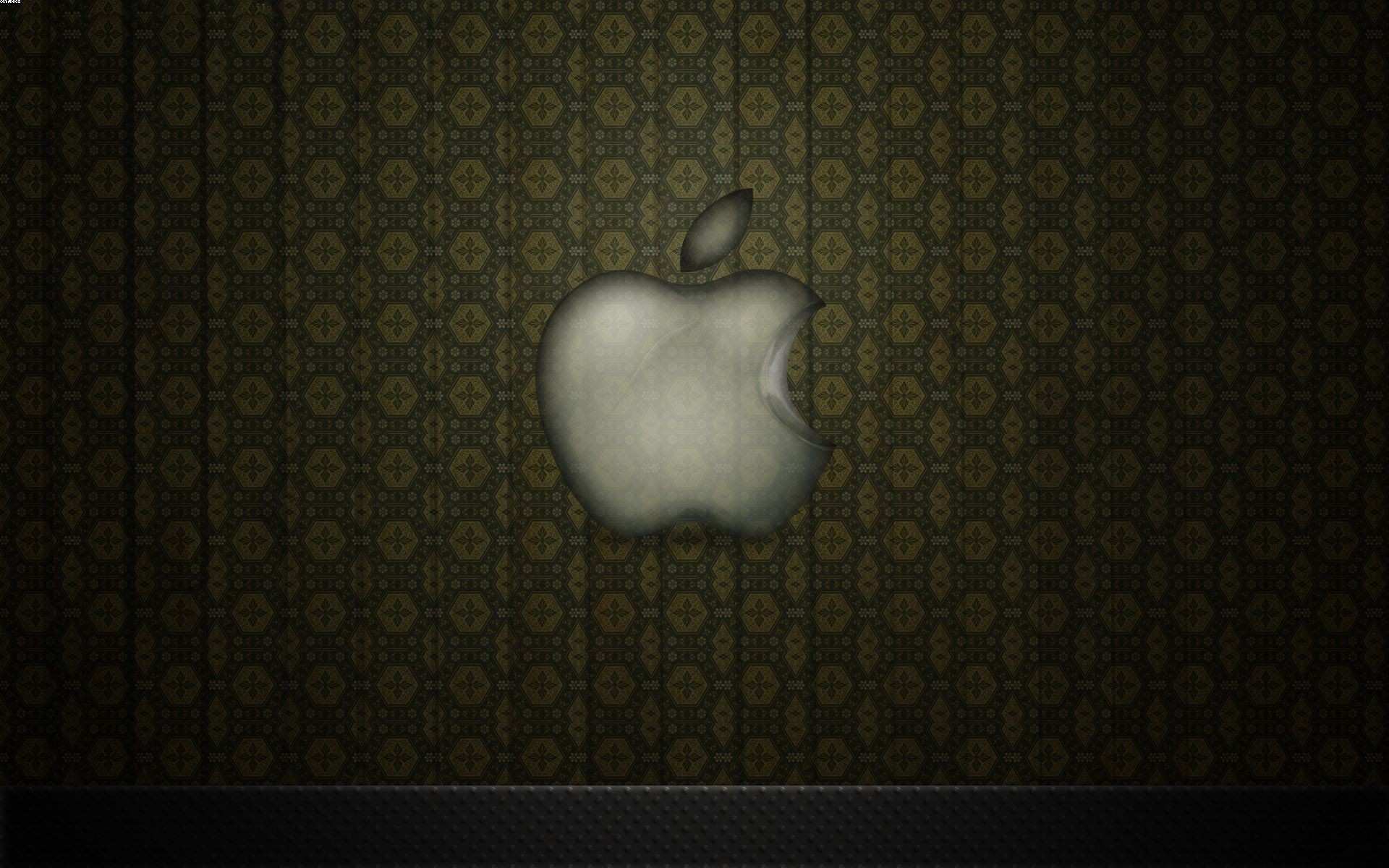 Apple logo on patterned background