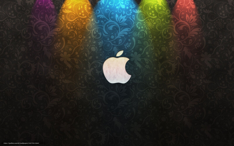 Apple Logo on Patterned Background — Black, Dramatic, Digital Art