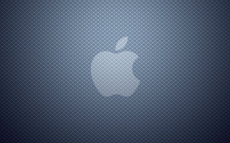 Apple Logo on Patterned Background — Blue