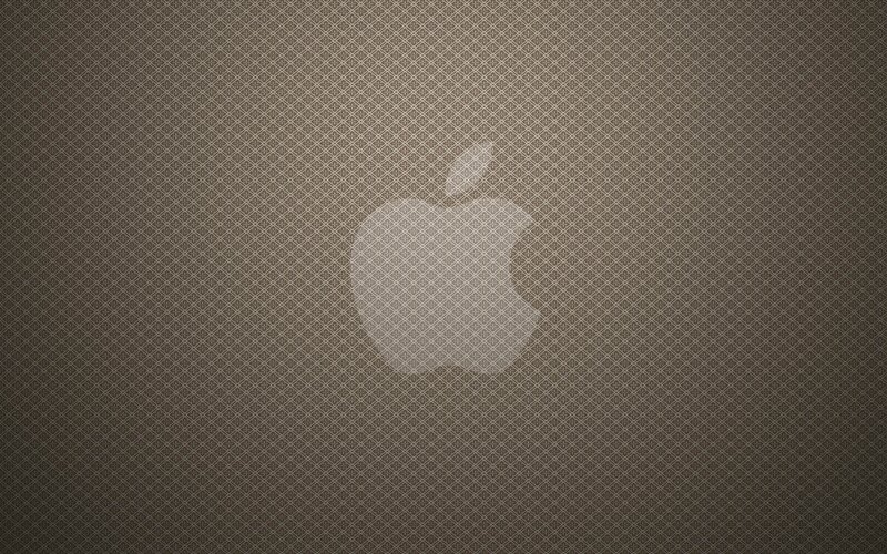Apple Logo on Patterned Background — Brown